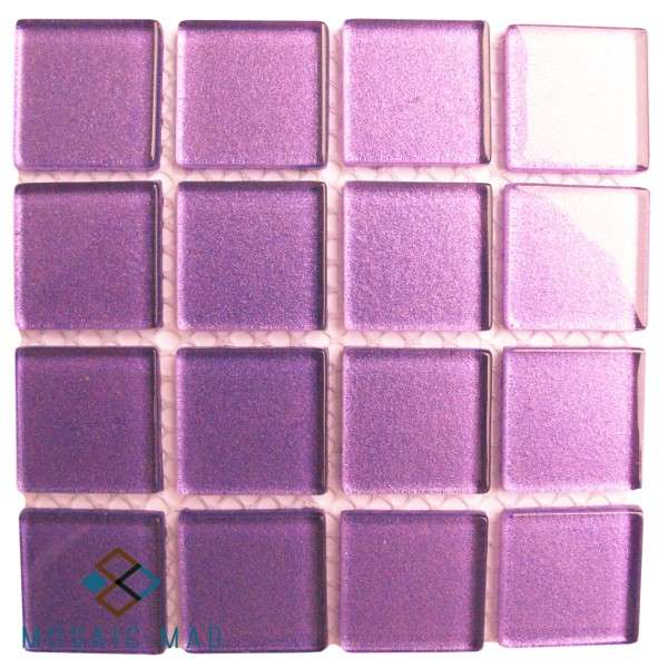 Metallic Crystal Glass Mosaic Tiles 25x25mm-  PURPLE