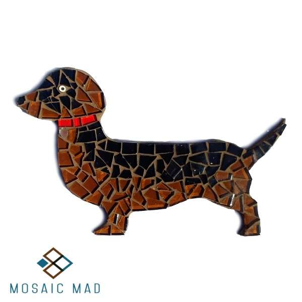 Mosaic Project- NATURAL SAUSAGE DOG. DIY kit