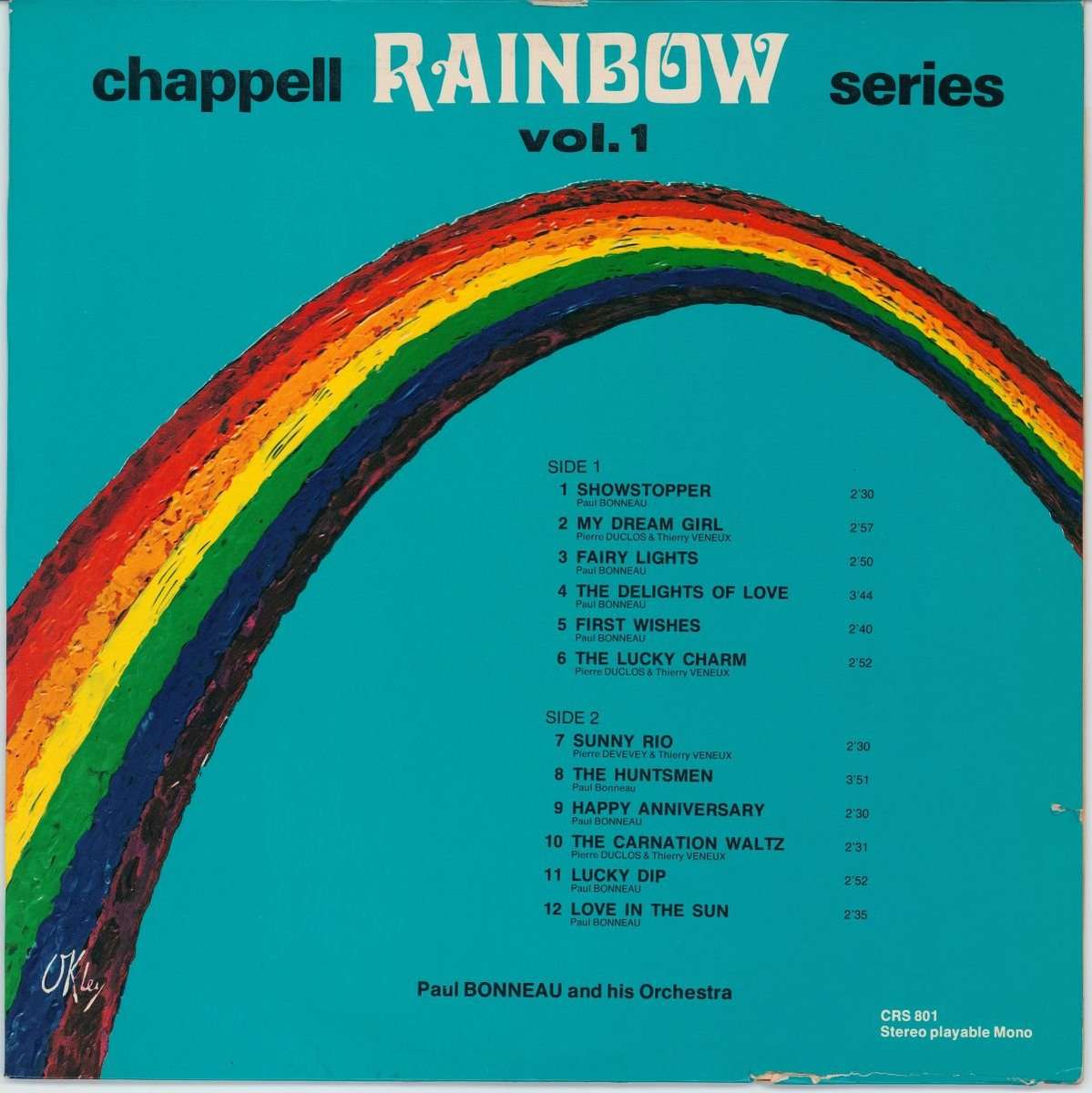Paul Bonneau And His Orchestra - Chappell Rainbow Series Vol. 1 (VG+/G+)
