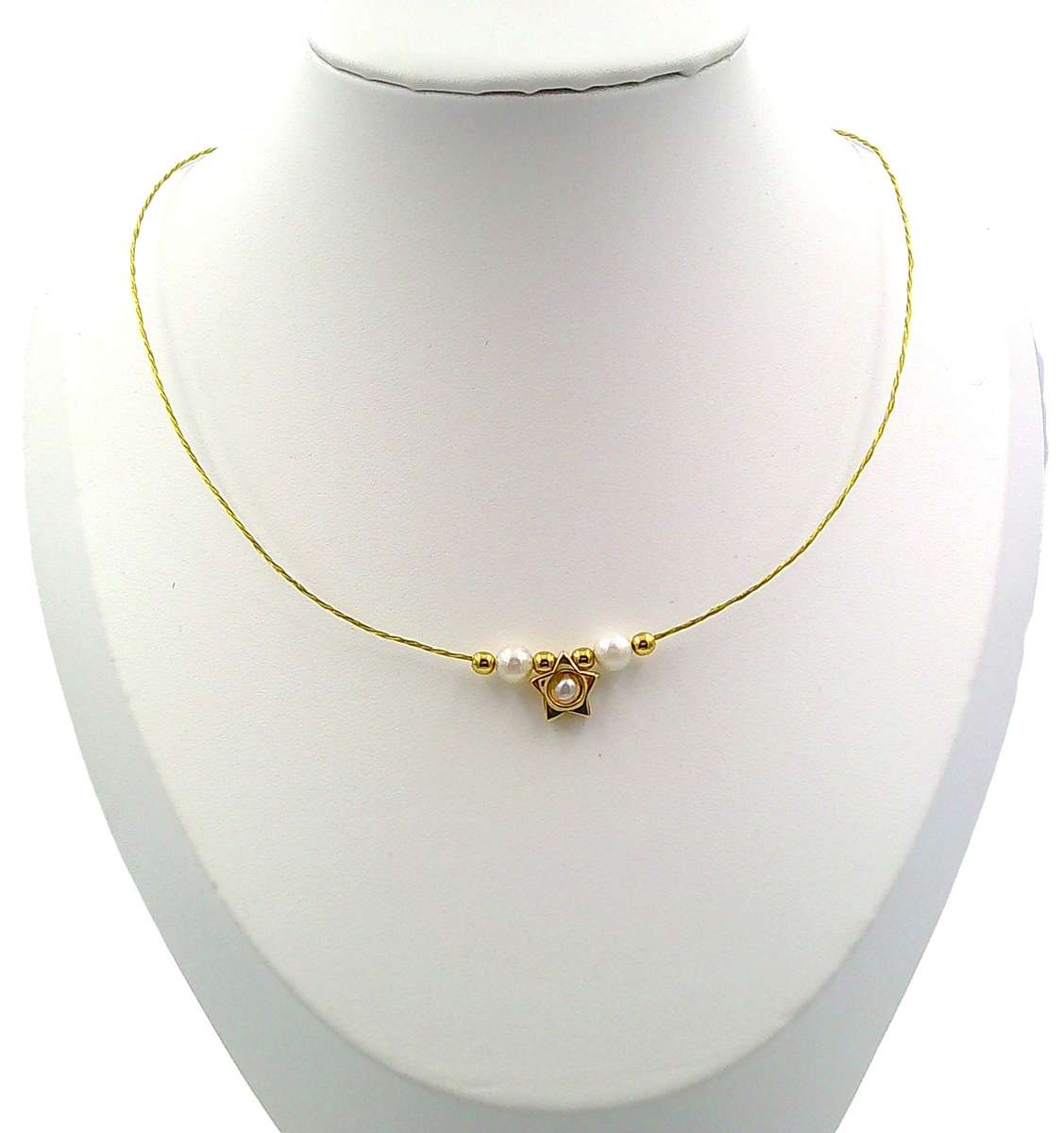 Pearl and star necklace