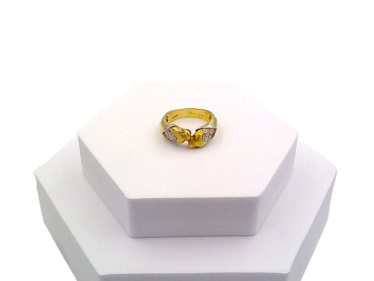 Ring with 2 x lion heads