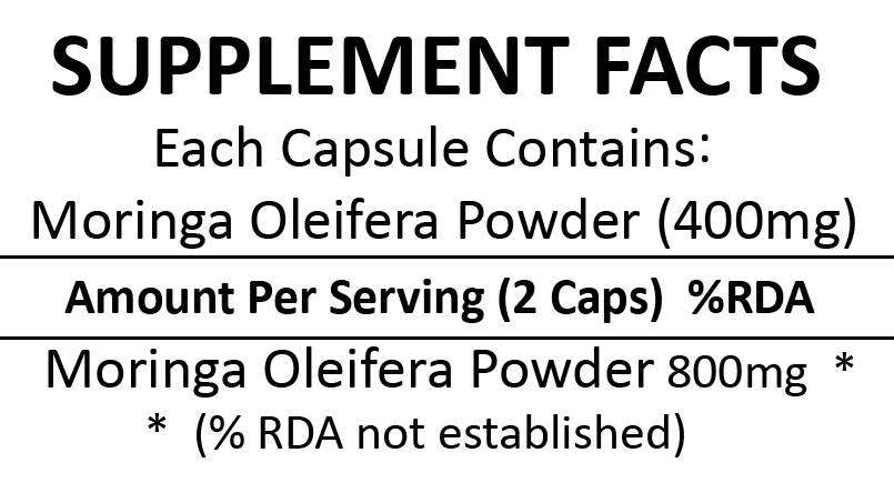 Miracle Moringa 400mg Capsules (Organic Moringa Oleifera Powder) - 0.35kg