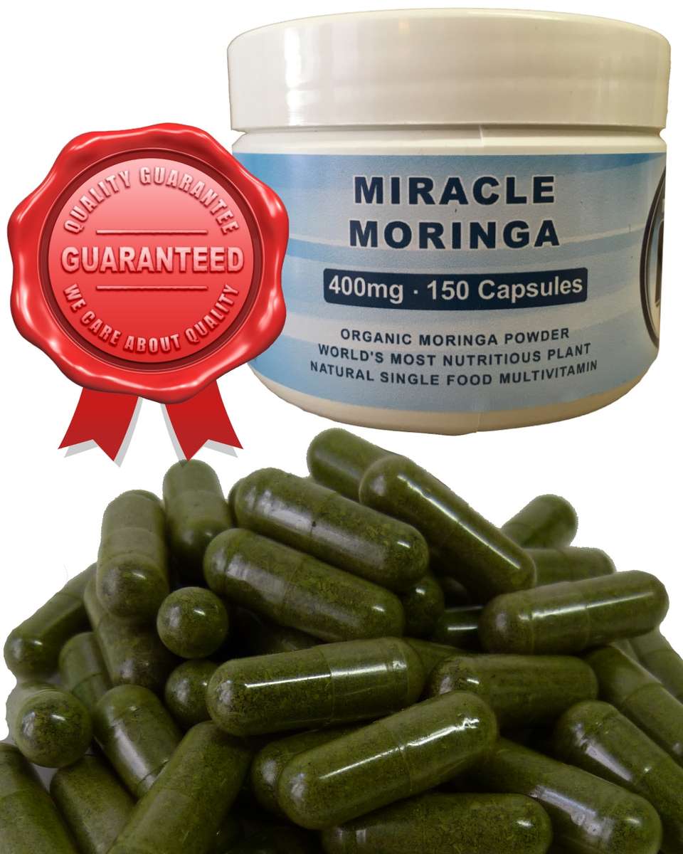 Miracle Moringa 400mg Capsules (Organic Moringa Oleifera Powder) - 0.35kg