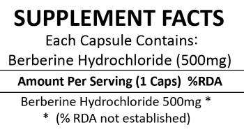 Berberine HCL 150 Capsules (500mg)
