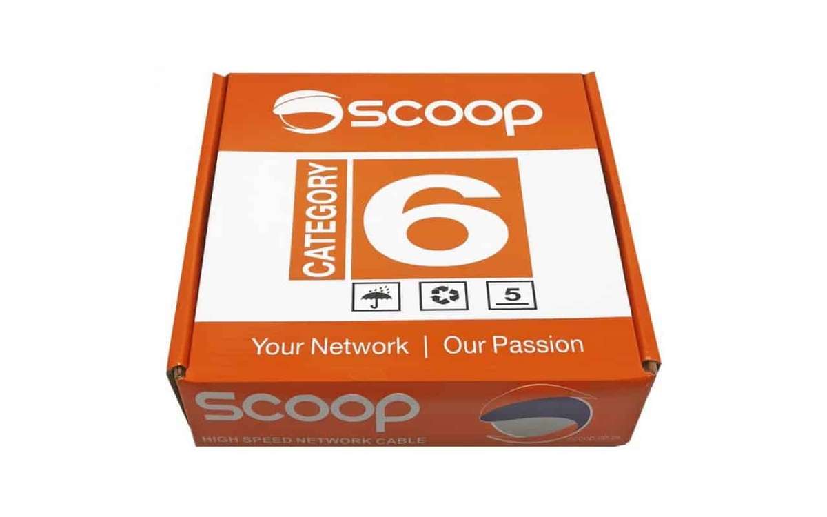Scoop 100m Box Cat6 CCA Grey UTP Cable