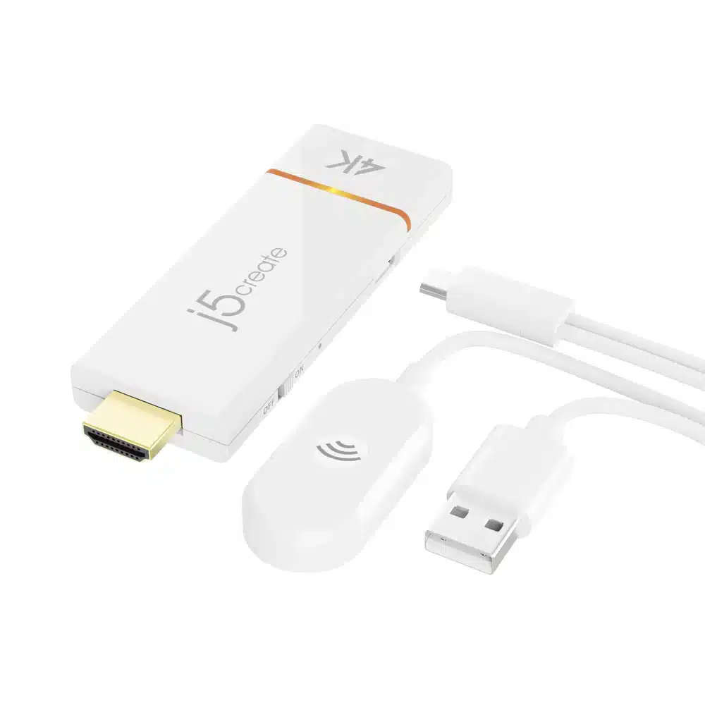 j5 JVAW76 ScreenCast 4K Wireless Display Adapter - white