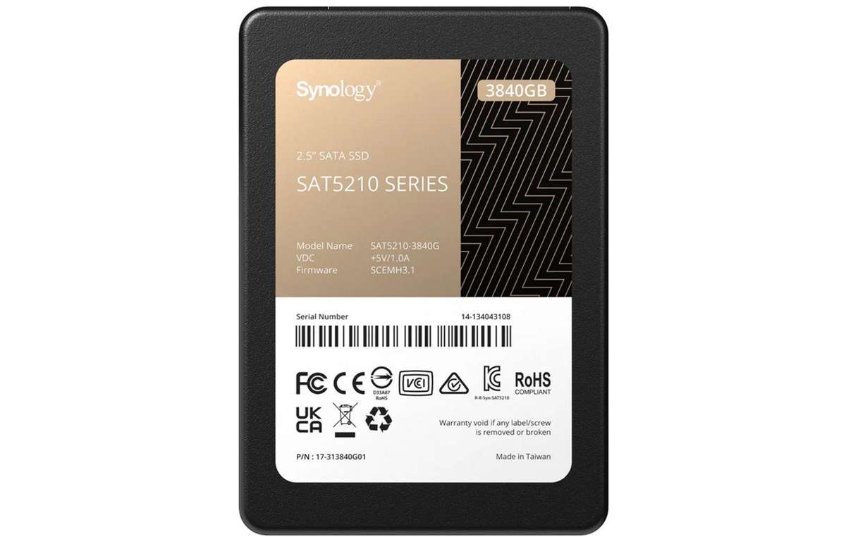 Synology SSD 2.5" SATA 3840GB SSd Capacity 3840GB SSd For Factor 2.5" Component for NAS