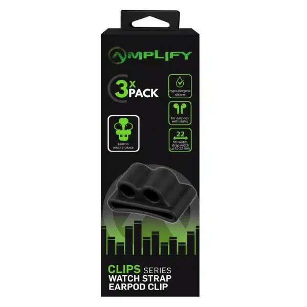 Amplify Pack of 3 watch strap clips for earpods