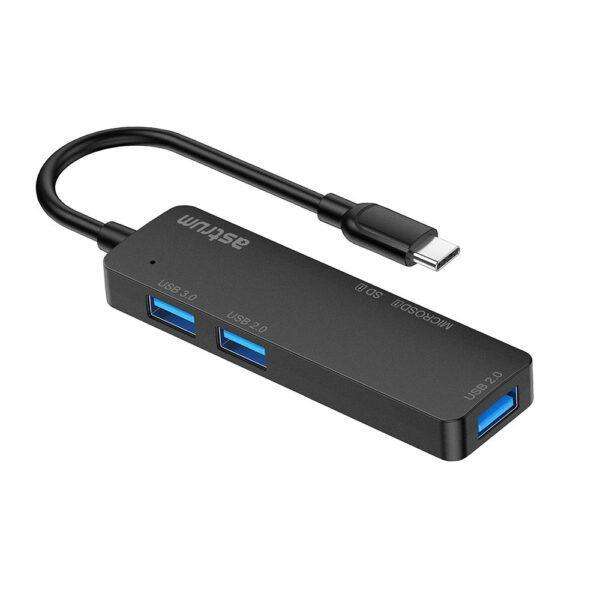 Astrum USB Type-C Extension Hub + TF / SD Card Reader UH030 Black