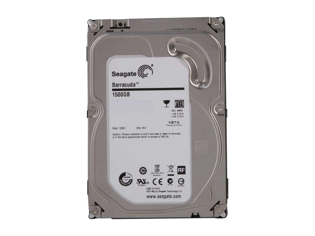 1.5TB, Seagate Barracuda, 3.5", 7200rpm,  64MB,  SATA-6Gb/s Desktop HD