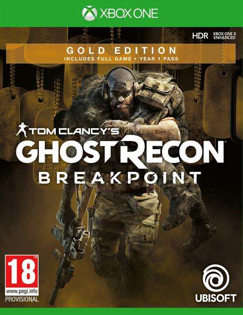 Xbox One Game Tom Clancy Ghost Recon Breakpoint Gold Edition, Retail Box, No Warranty on Software