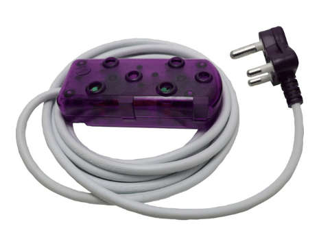 Ellies 2 Way Light Duty Coloured Extension Lead -3M