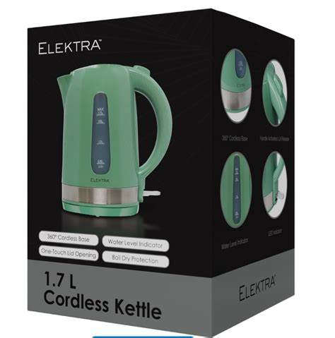 ELEKTRA - 2200W 1.7L PLASTIC KETTLE - GREEN