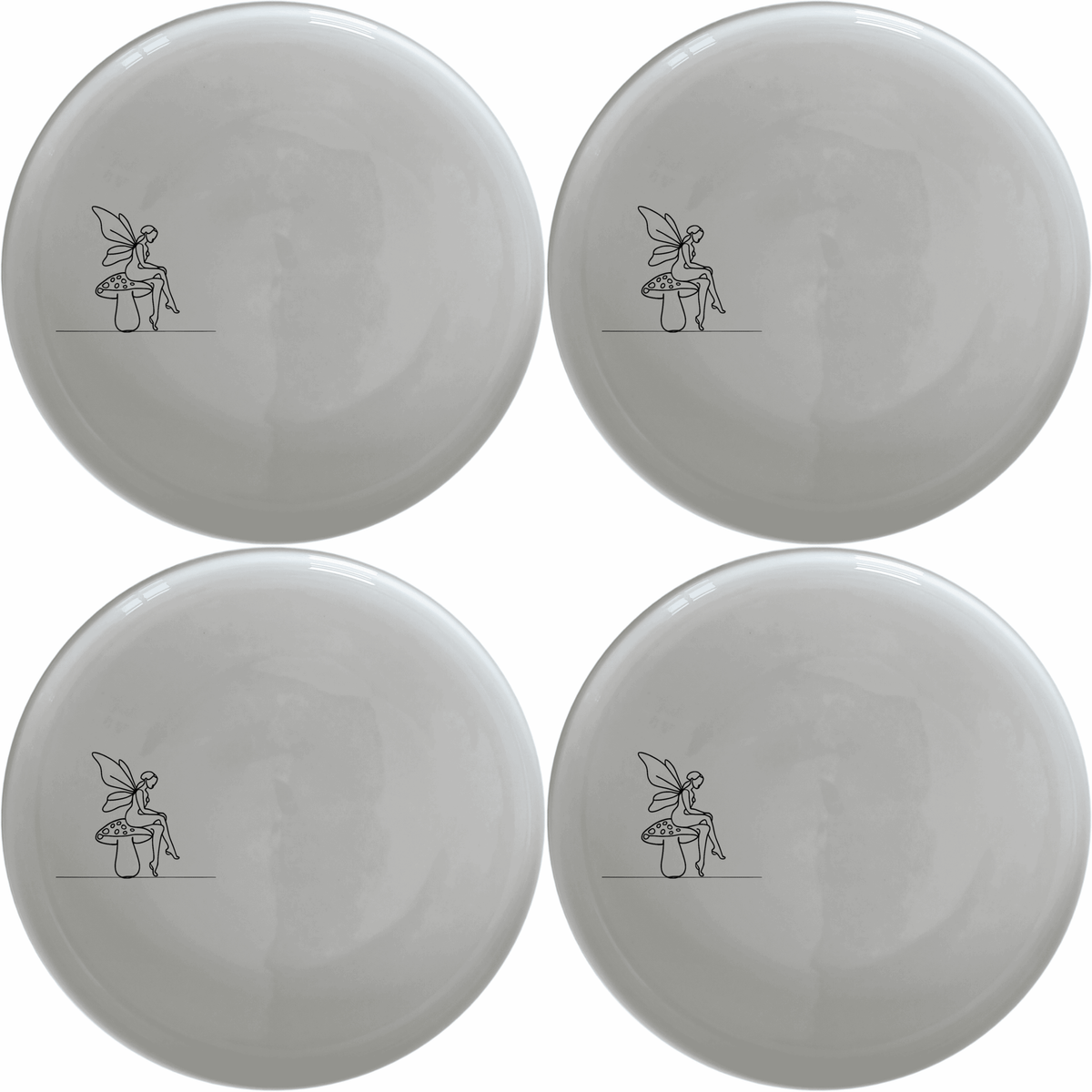Delicate Fairy Toadstool Dinner Plate Set of 4 - Range 2