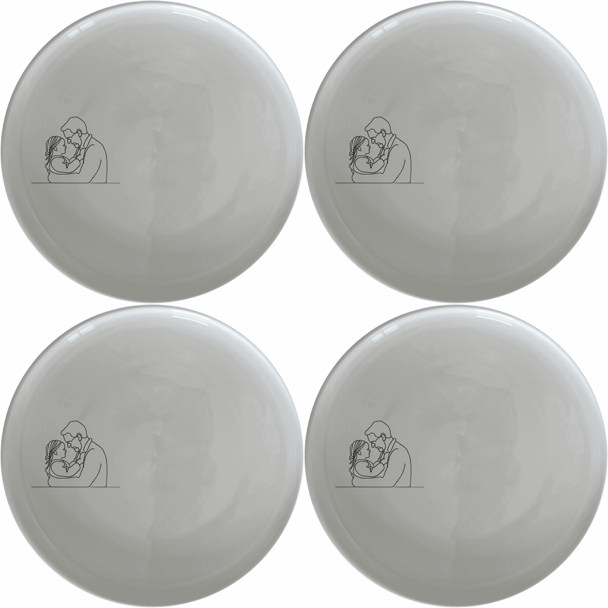 Sillohette Father Daughter Side Plate Set of 4 - Range 2