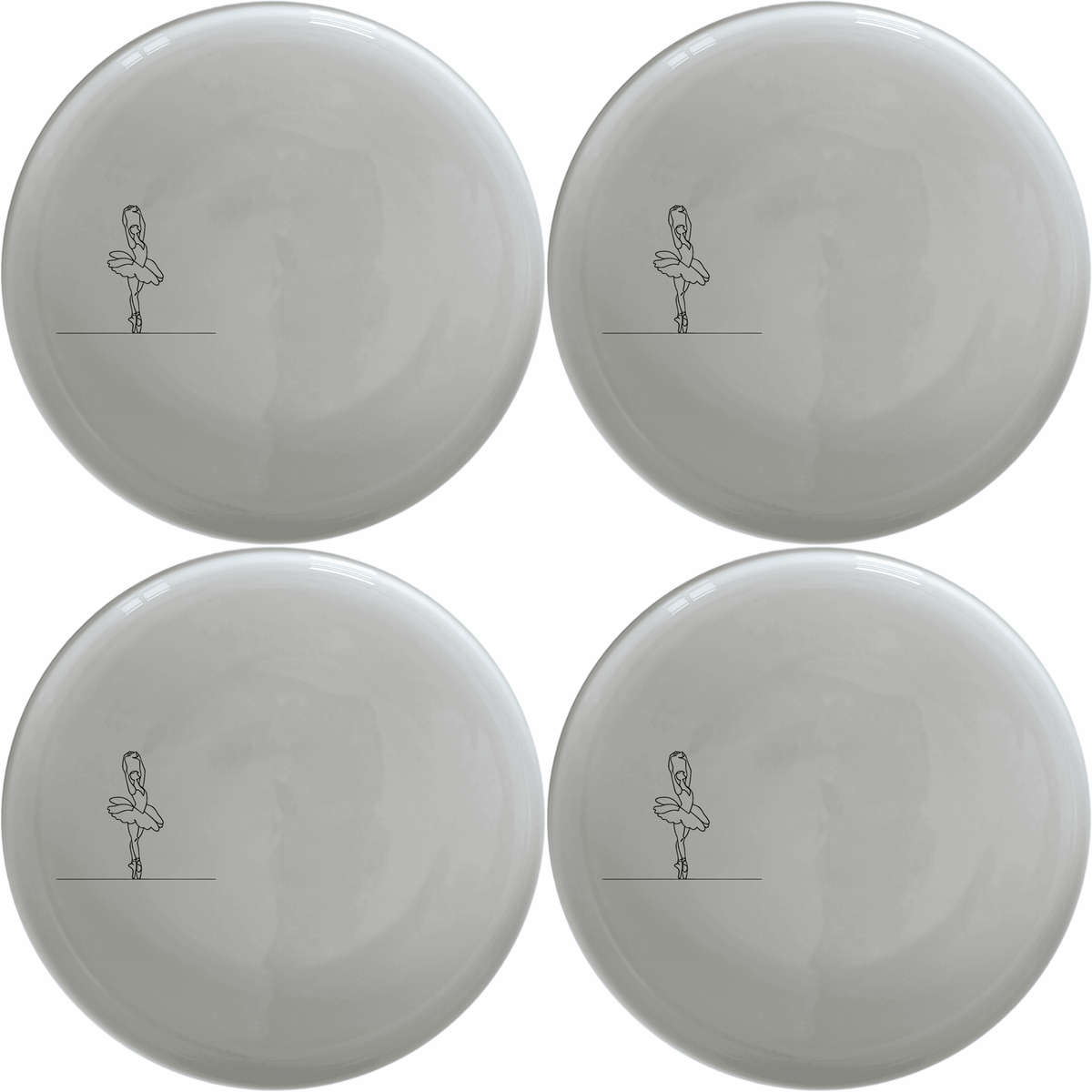Swan Ballet Dancer Side Plate Set of 4 - Range 2