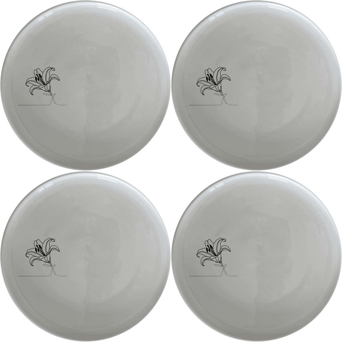 White Easter Lilly Side Plate Set of 4 - Range 1