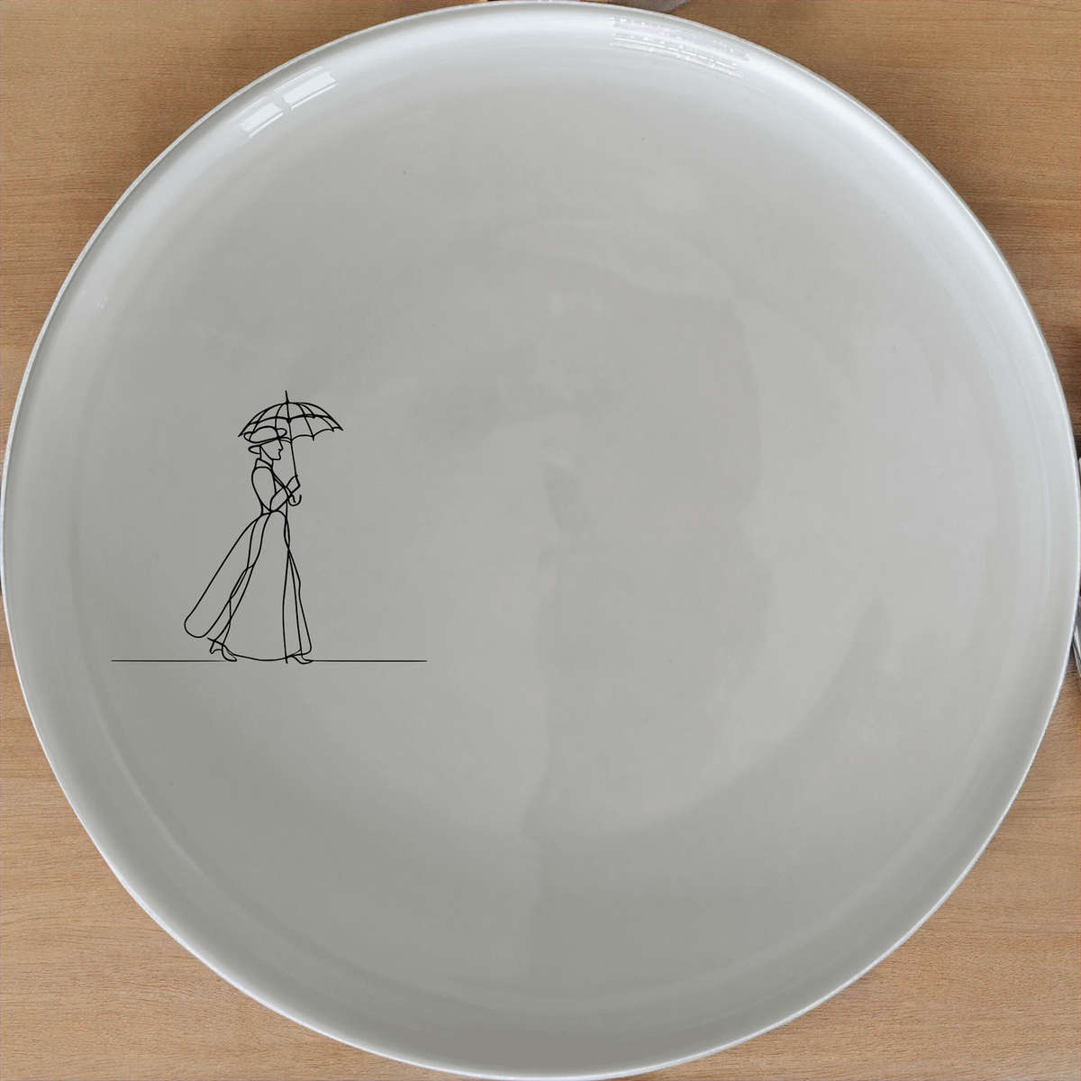 Victorian Woman Umbrella Side Plate Set of 4 - Range 2