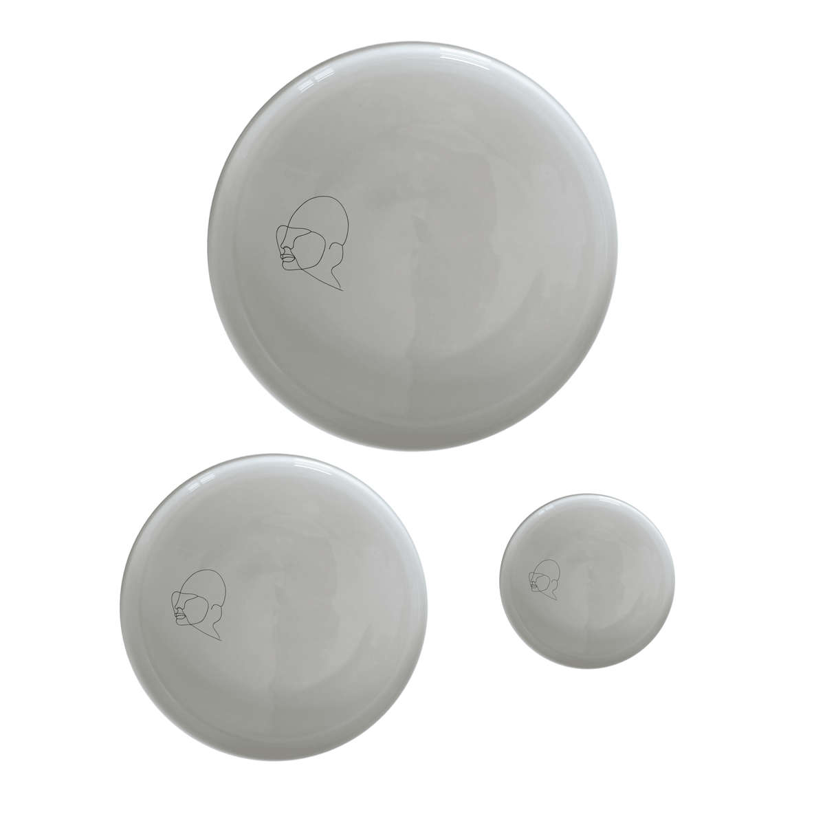 Line Art Faces Dinner Set of 12 - Range 2