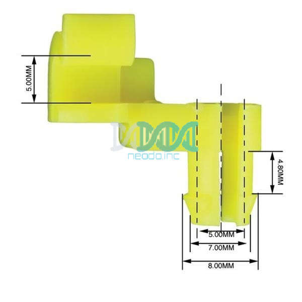 Panel Clip Left Hand(Rod)5mm(10)Yellow