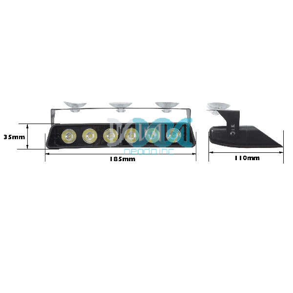 Led With Screen Warning Lamp Clear 12V 6Led