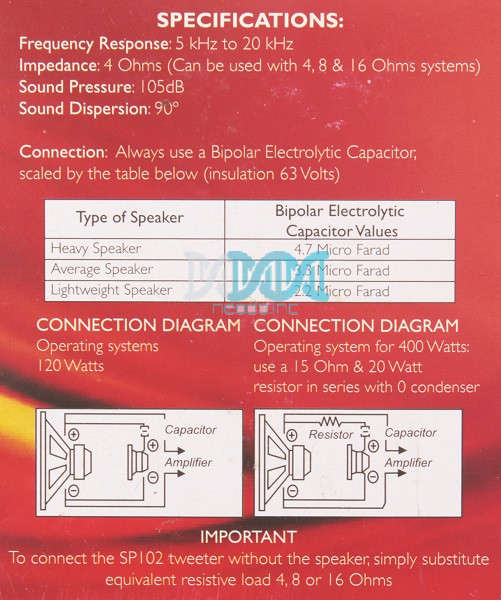 3 Inch Tweeter - 400 Watts