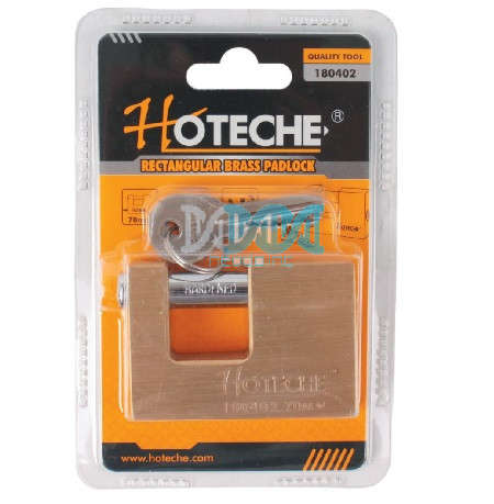 Rectangular Brass Padlock 70X18X48mm 3 Brass Keys Lock-Body & Cyl.& Solid