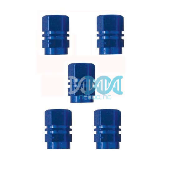 Valve Cap Set 5 Piece Blister Blue