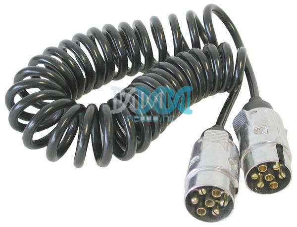 7 Core Suzi Coil Cable With Plugs 4.5M Cable