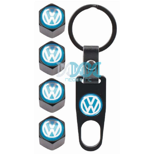 Valve Caps Set With Key Ring Volswagen