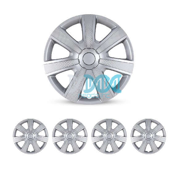 15 Grey & Carbon Wheel Cover Set