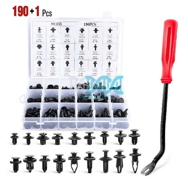 HE135 - Panel Clips Assorted 191 Pieces With Tool