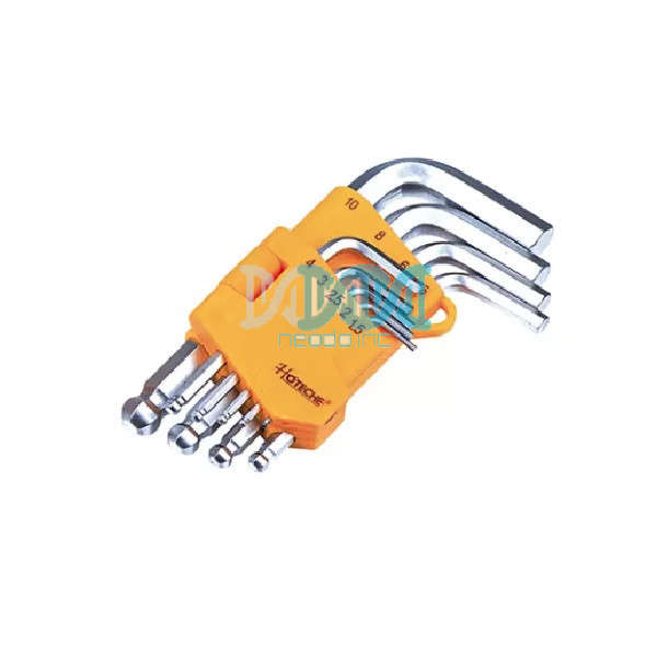 Hoteche 9 Piece Ball Point Hex Key Set with Ball End