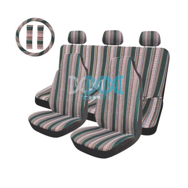 Car Seat Covers Covers Green Multi-Color Stripe