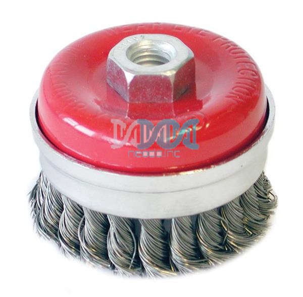 Cup Brush Knotted 75mm M14X2