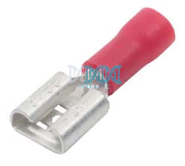 (100)RED FEMALE TERM 6.3MM