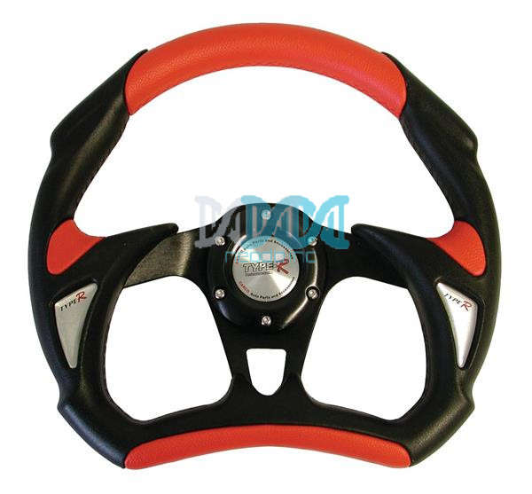 STEERING WHEEL PU RED 320MM