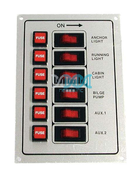 Switch Panel 6 Switch With Fuse Silver