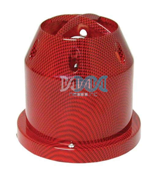 Air Filter With Shield Solid Red Carbon Fibre Look