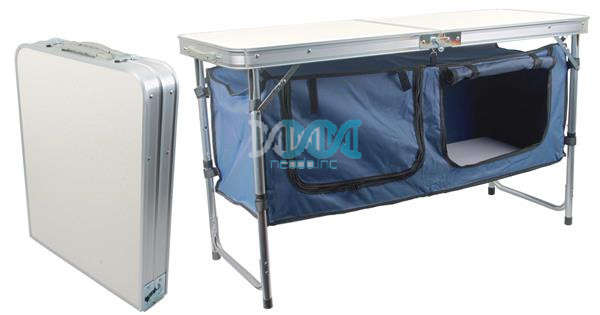 CAMPING ALUM.FOLDING TABLE WITH CUPBOARD