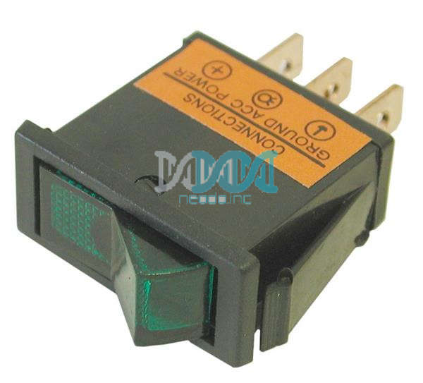 Rocker Switch Green Illuminated