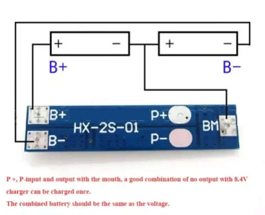2 Cell Lithium Battery Protection Board