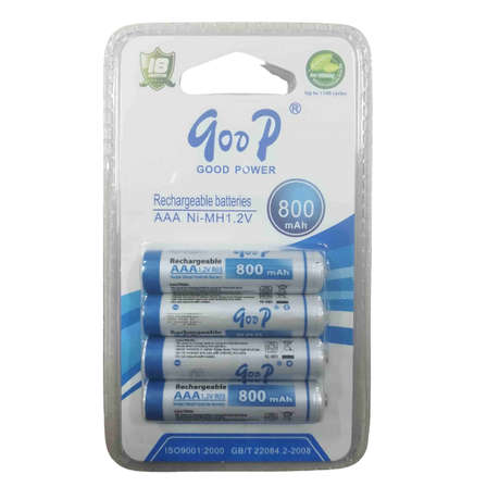 Goop AAA Rechargeable Batteries 800 mAh x 4
