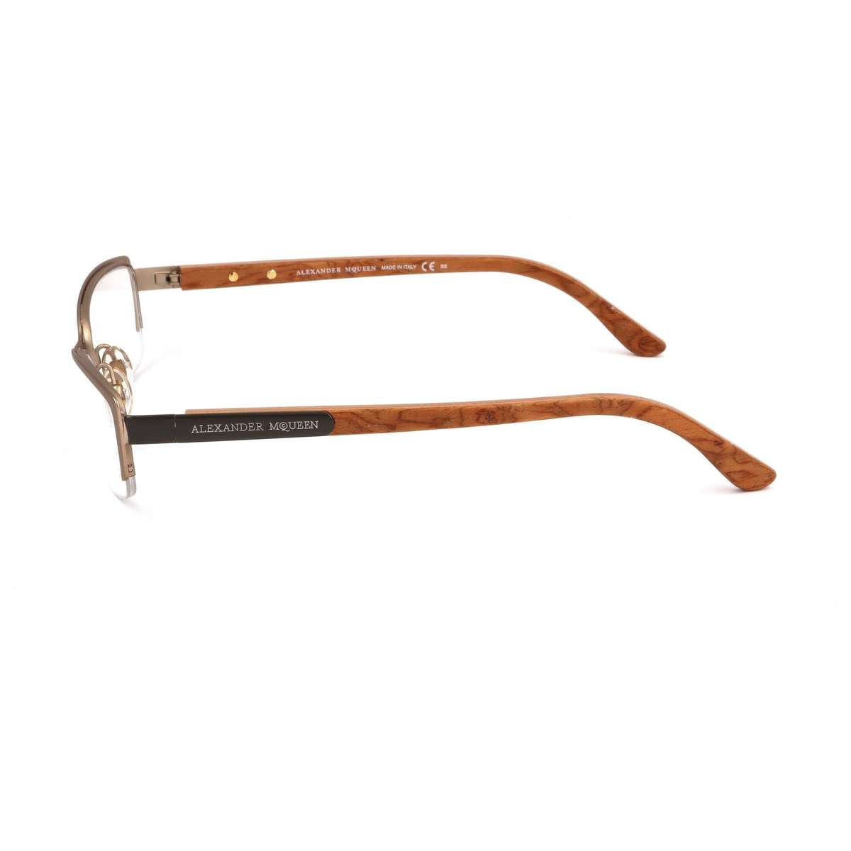 Alexander McQueen Women's  Brown  Rectangular  Opticals