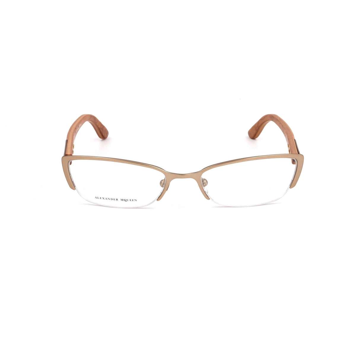 Alexander McQueen Women's  Brown  Rectangular  Opticals