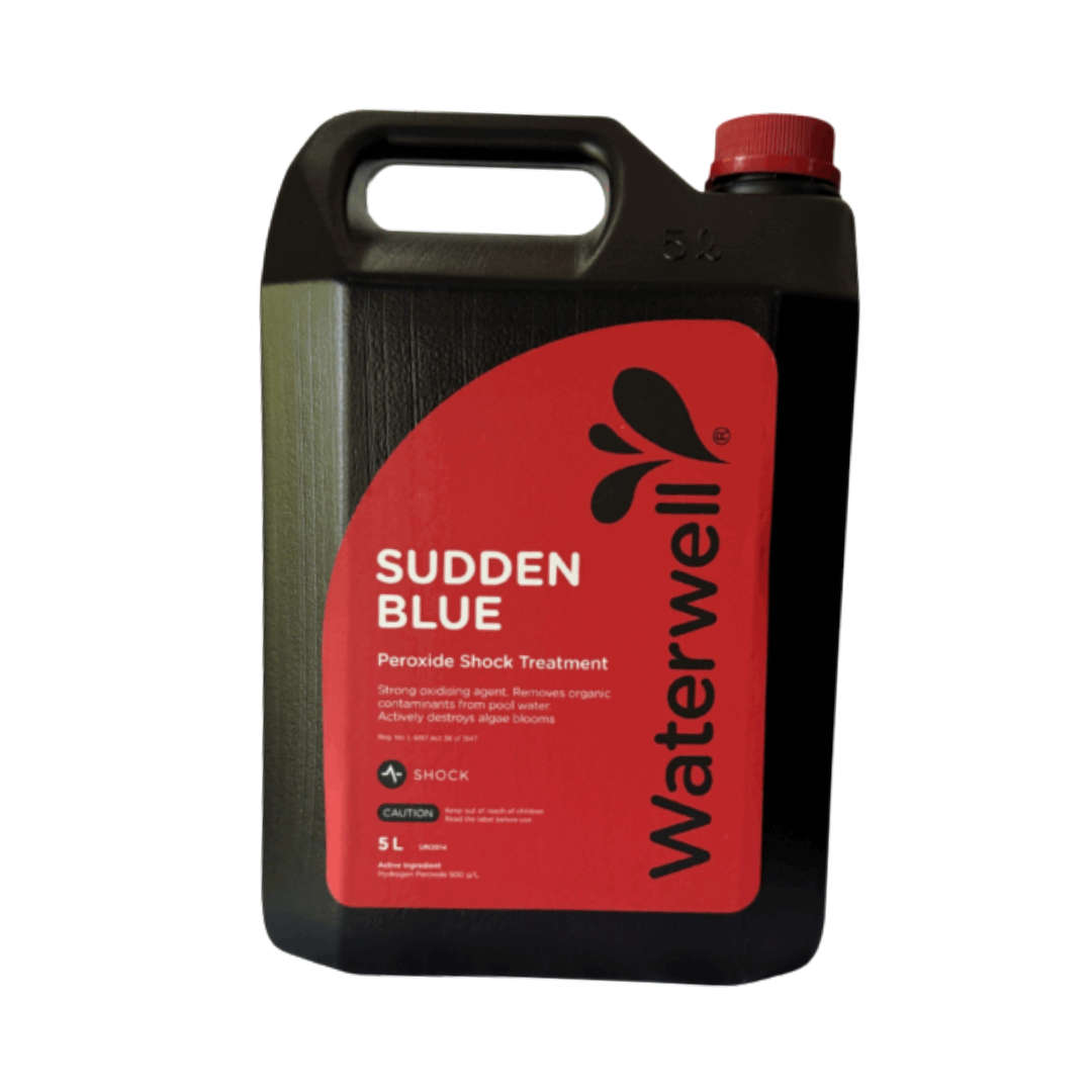 POOL PEROXIDE WATERWELL SUDDEN BLUE 5LT GAUTENG /4LT CAPE TOWN (Collection Only)