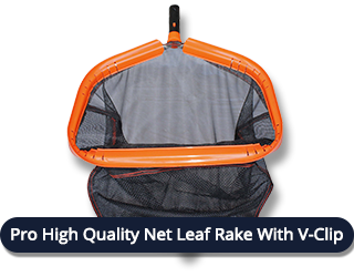 POOL LEAF RAKE PRO HEAVY DUTY WITH V-CLIP (ALUMINIUM HANDLE)