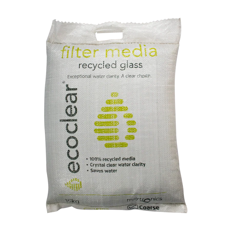 POOL FILTER MEDIA ECO CLEAR GLASS 15KG BAG COURSE