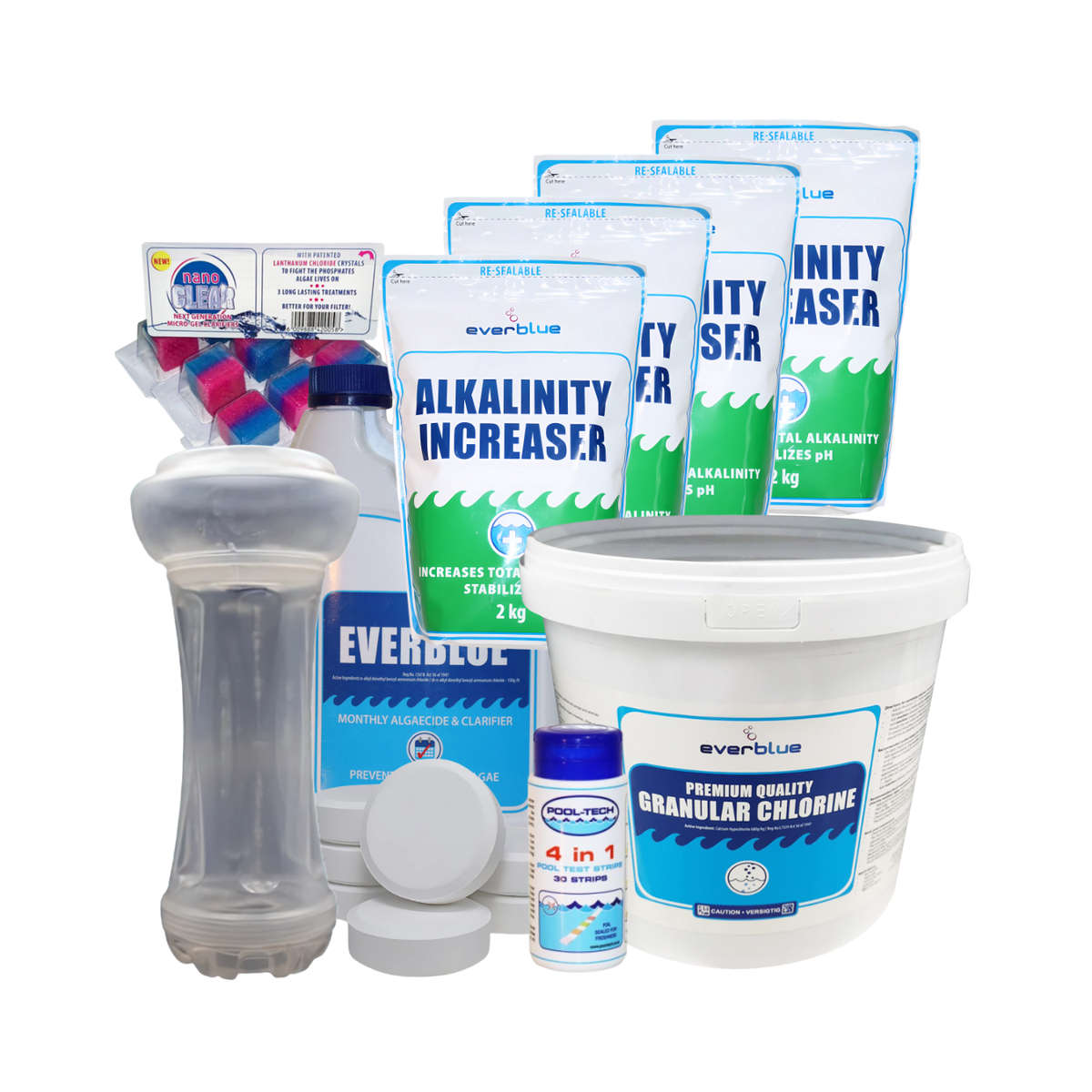 POOL CARE EVERBLUE STARTER KIT 8KG.
