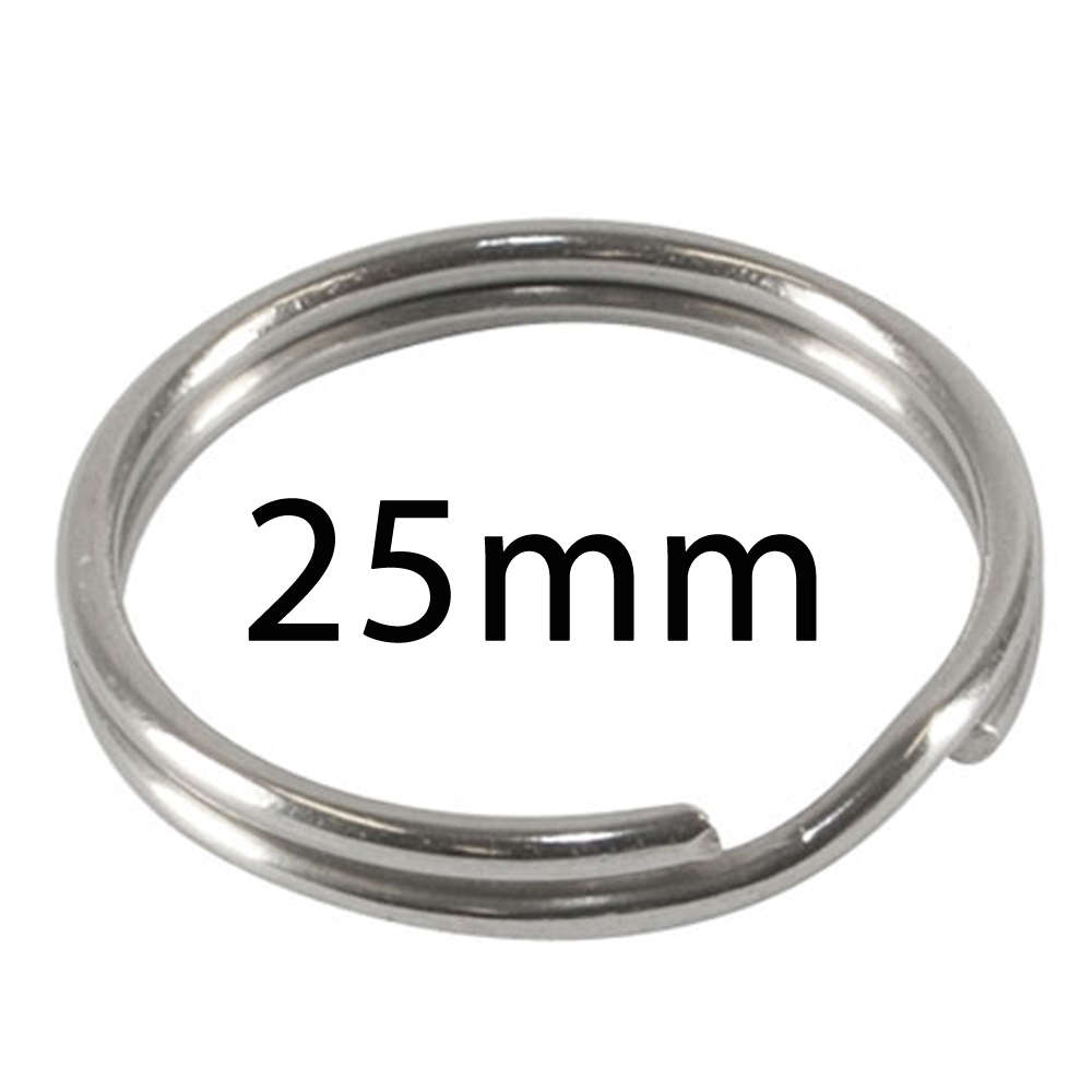 100pcs 25mm split ring (nickel plated) ring for keyrings. (Silver)